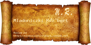 Mladoniczki Róbert névjegykártya